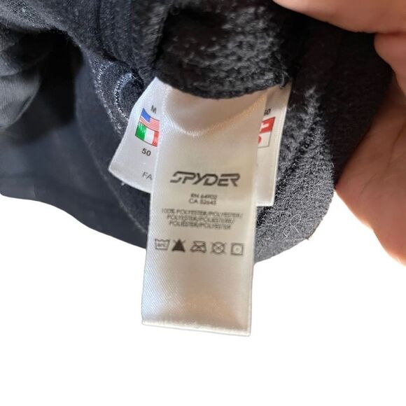 Spyder Mens Black Fleece Jacket Size Medium - Picture 7 of 10